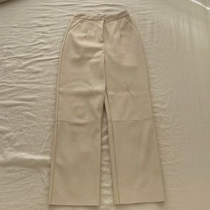 Faux leather trousers.